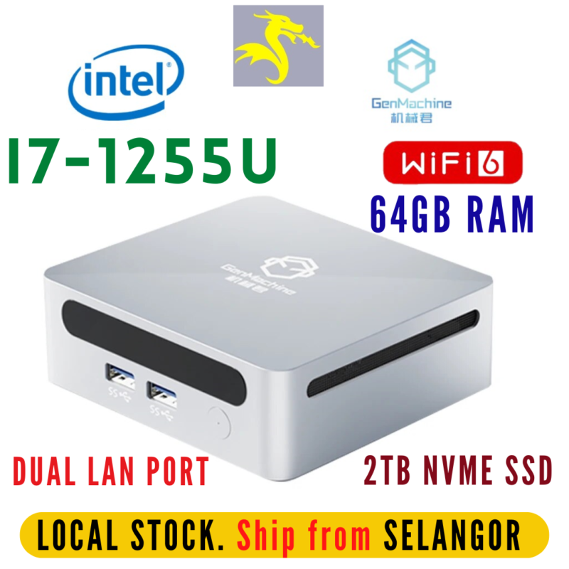 genmachine intel i7 1255u windows mini pc